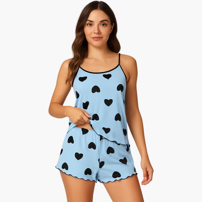 Ladies' Summer Sleep Shorts Pajama Set