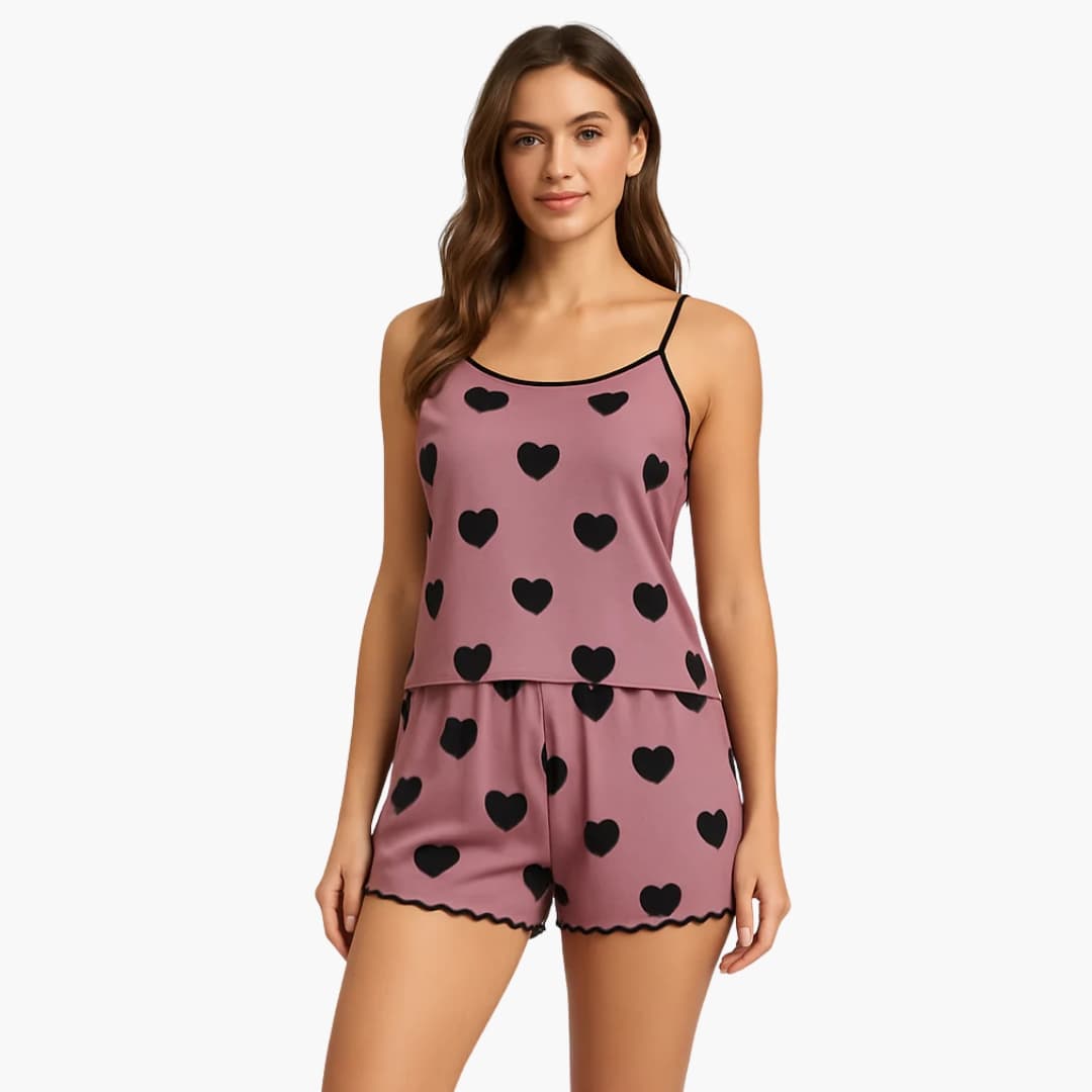 Ladies' Summer Sleep Shorts Pajama Set