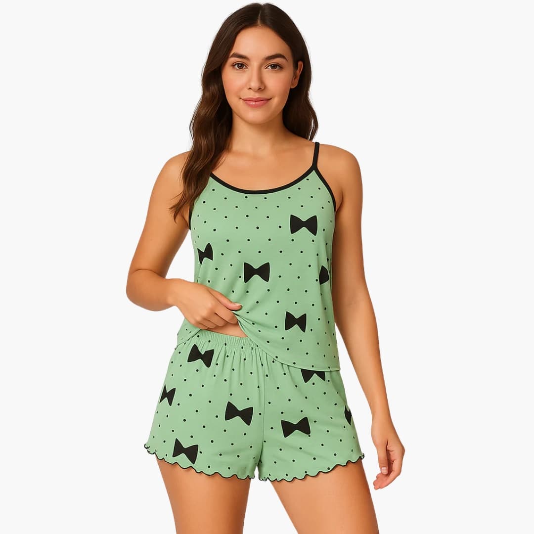 Ladies' Summer Sleep Shorts Pajama Set