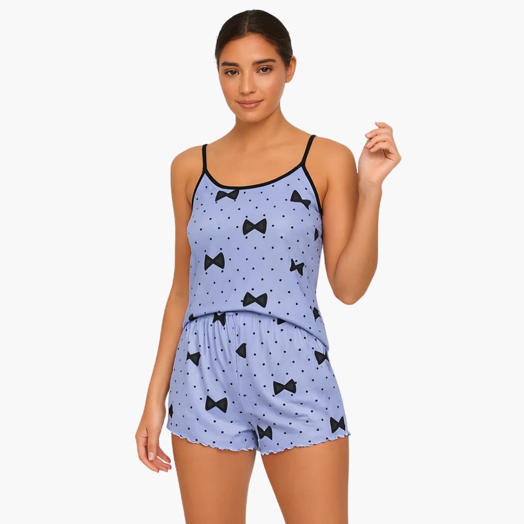 Ladies' Summer Sleep Shorts Pajama Set