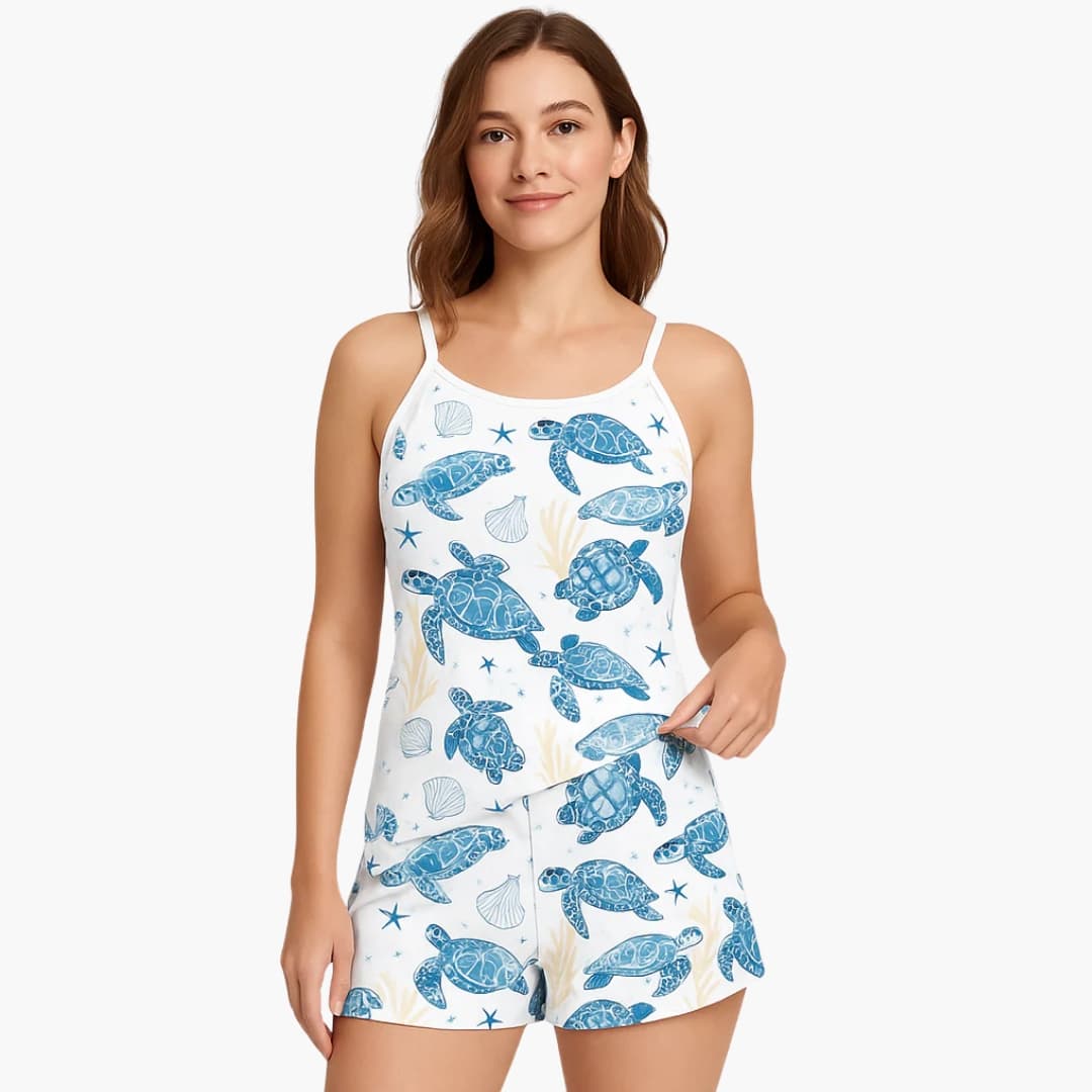 Ladies' Summer Sleep Shorts Pajama Set