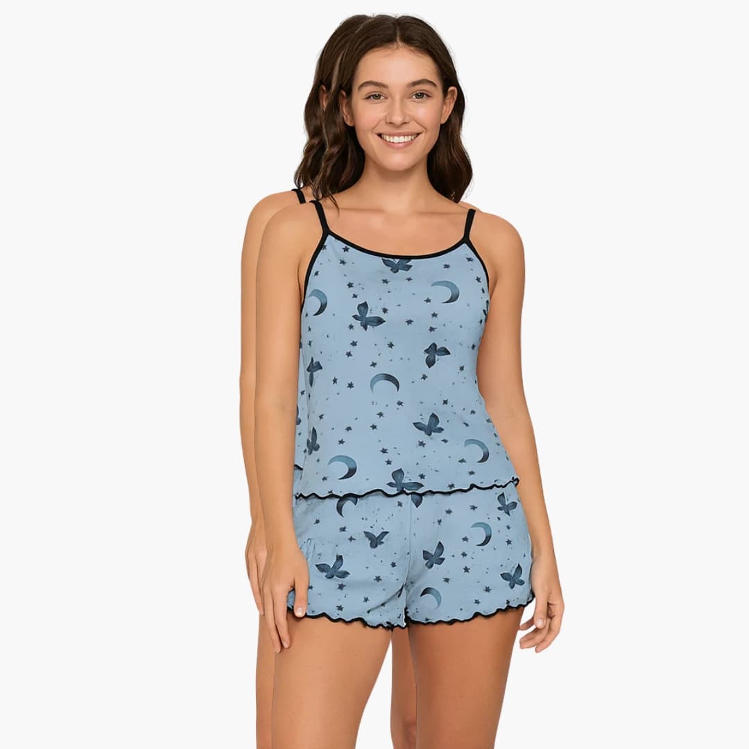 Ladies' Summer Sleep Shorts Pajama Set