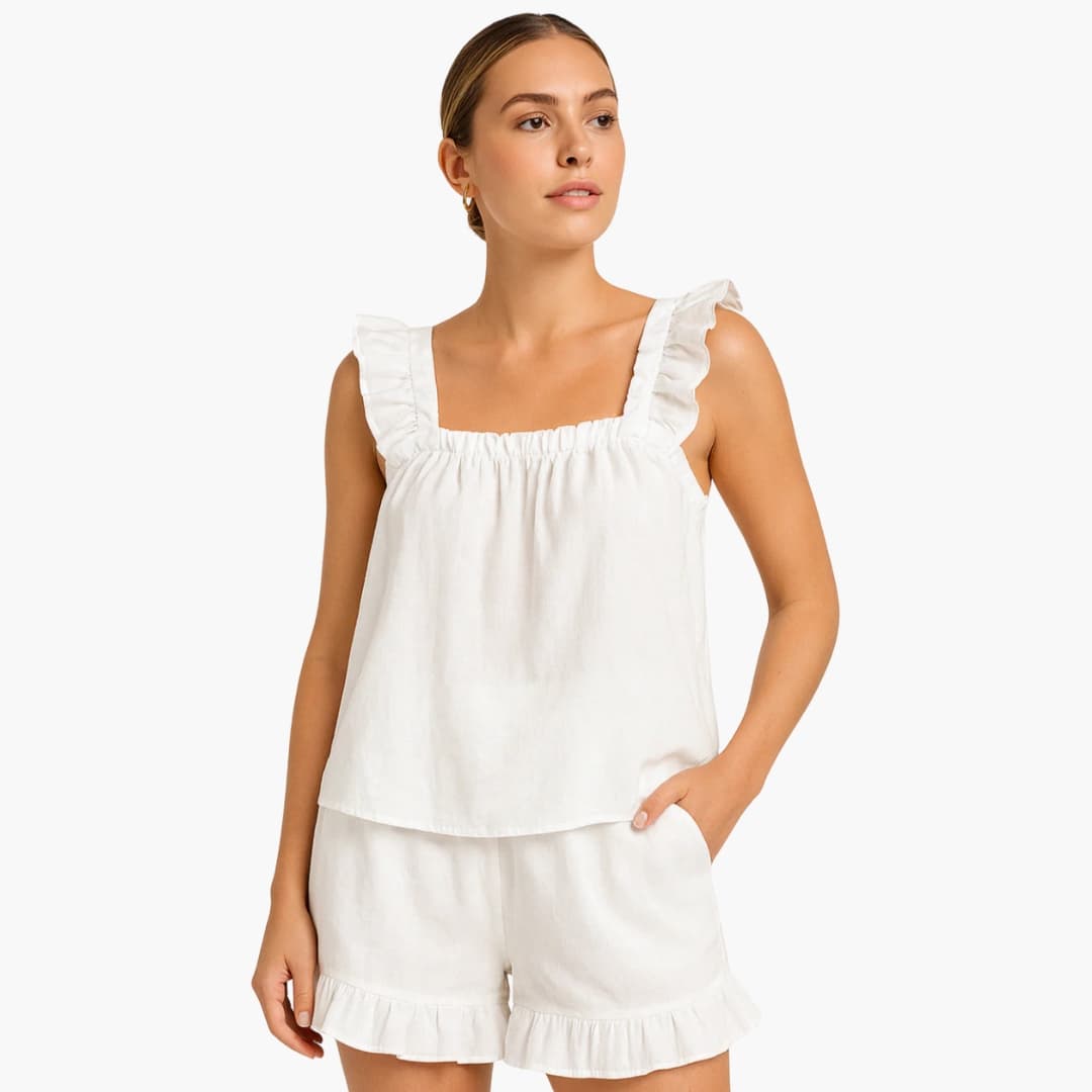 Comfy Women's Pajamas with Soft Ruffles and Stretch Waist - Olytrend
