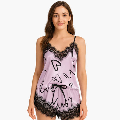 Ladies' Sleepwear Set with Cami Top and Fun Print Pants