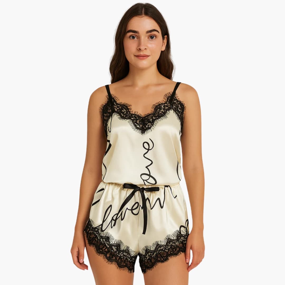 Ladies' Sleepwear Set with Cami Top and Fun Print Pants - Olytrend