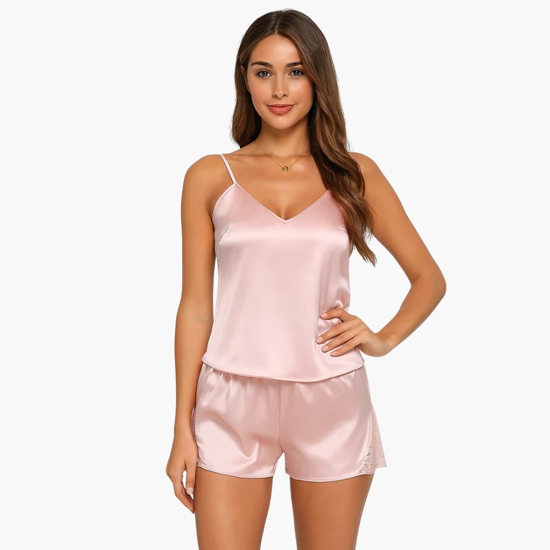 Ladies' Sleepwear Cami and Short Pajama Set - Olytrend
