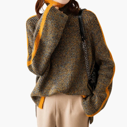 Fashionable Horizontal Neck Warm Sweater - Olytrend