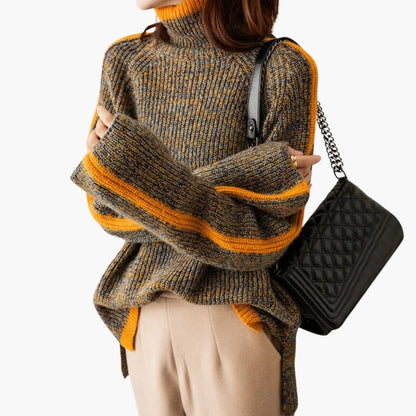 Fashionable Horizontal Neck Warm Sweater
