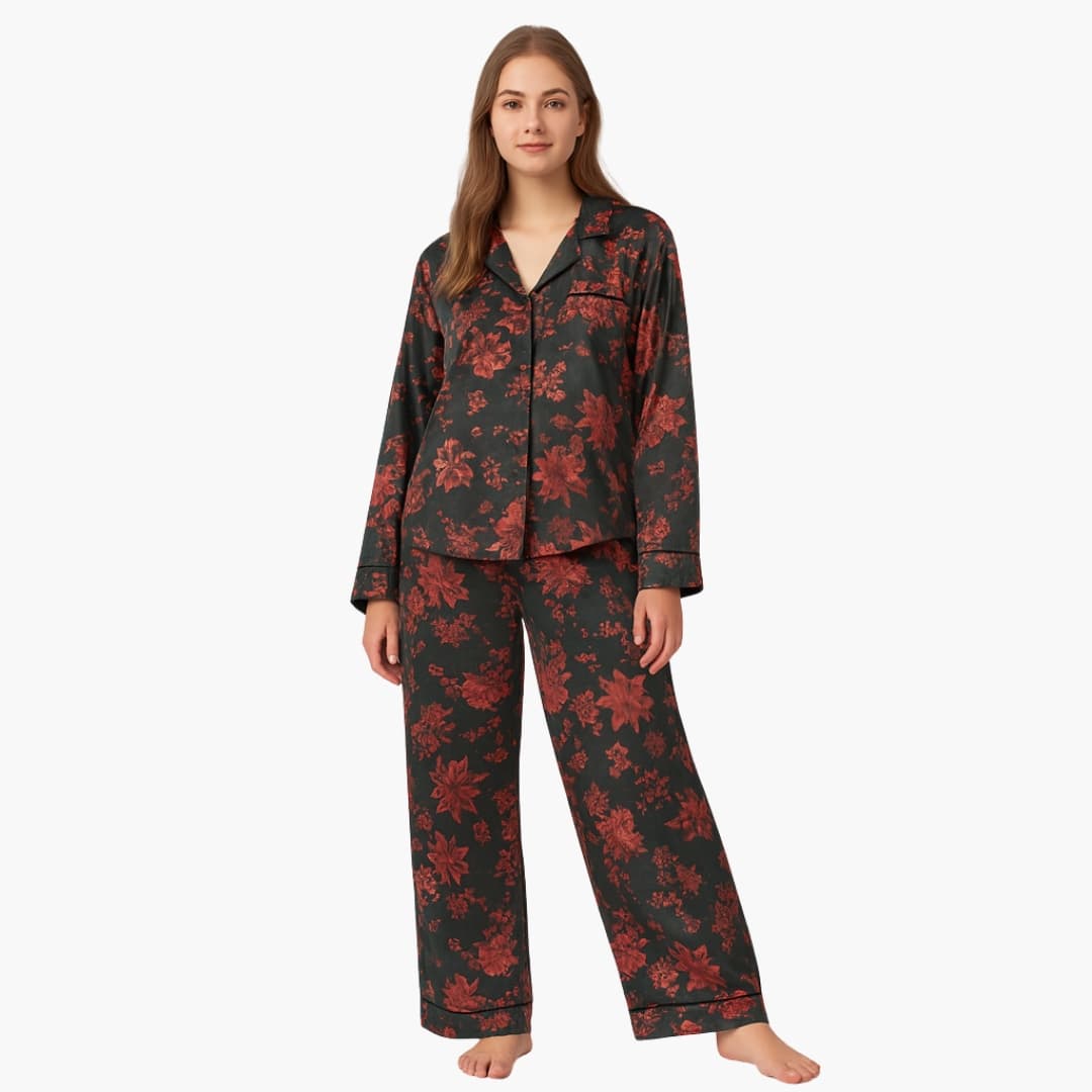 Ladies' Sleepwear Floral Pajama Pants Set - Olytrend