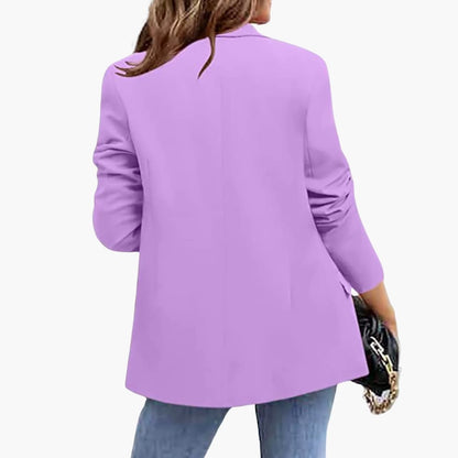 Women's Tailored Fit Jacket with Classic Collar and Long Sleeves