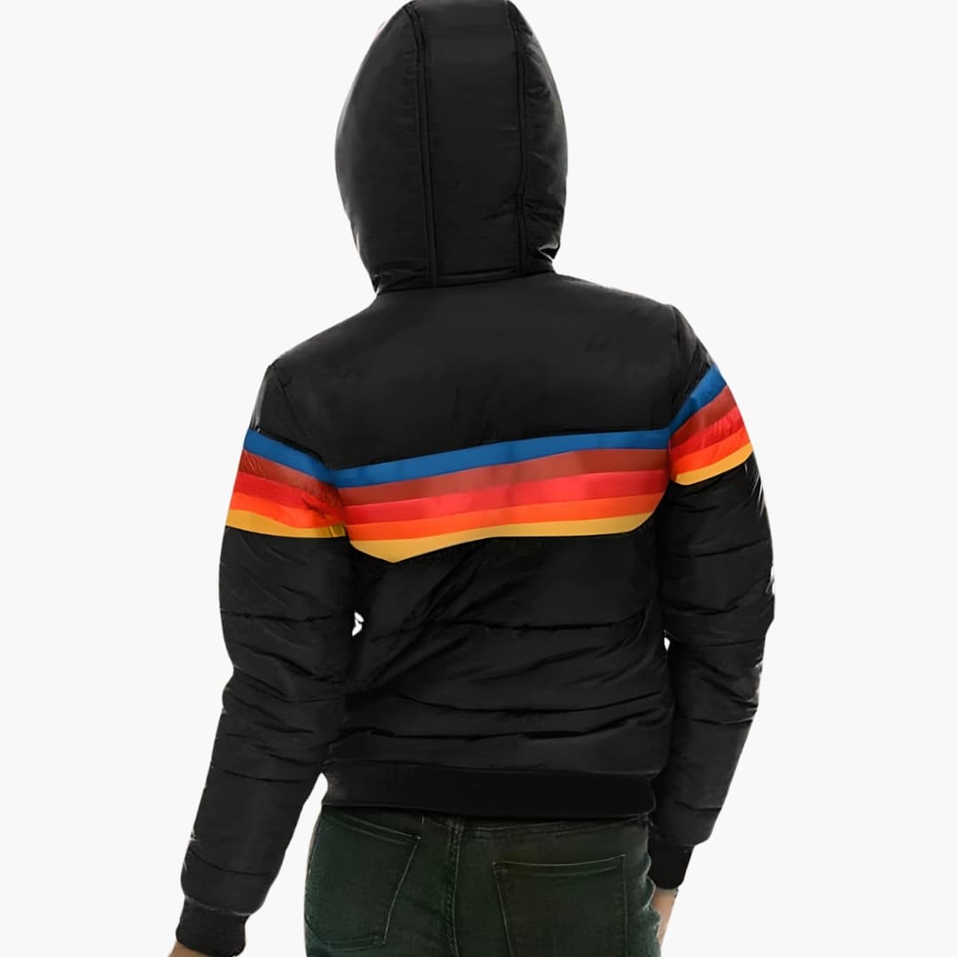 Warm Women's Padded Parka with Hood and Zip
