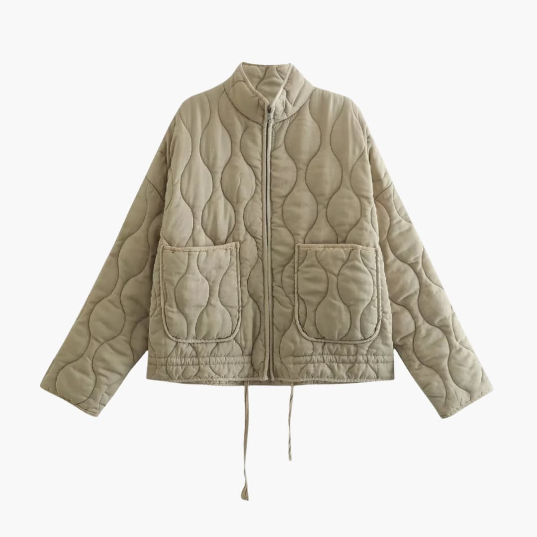 Women's Padded Zip Up Coat with Pockets