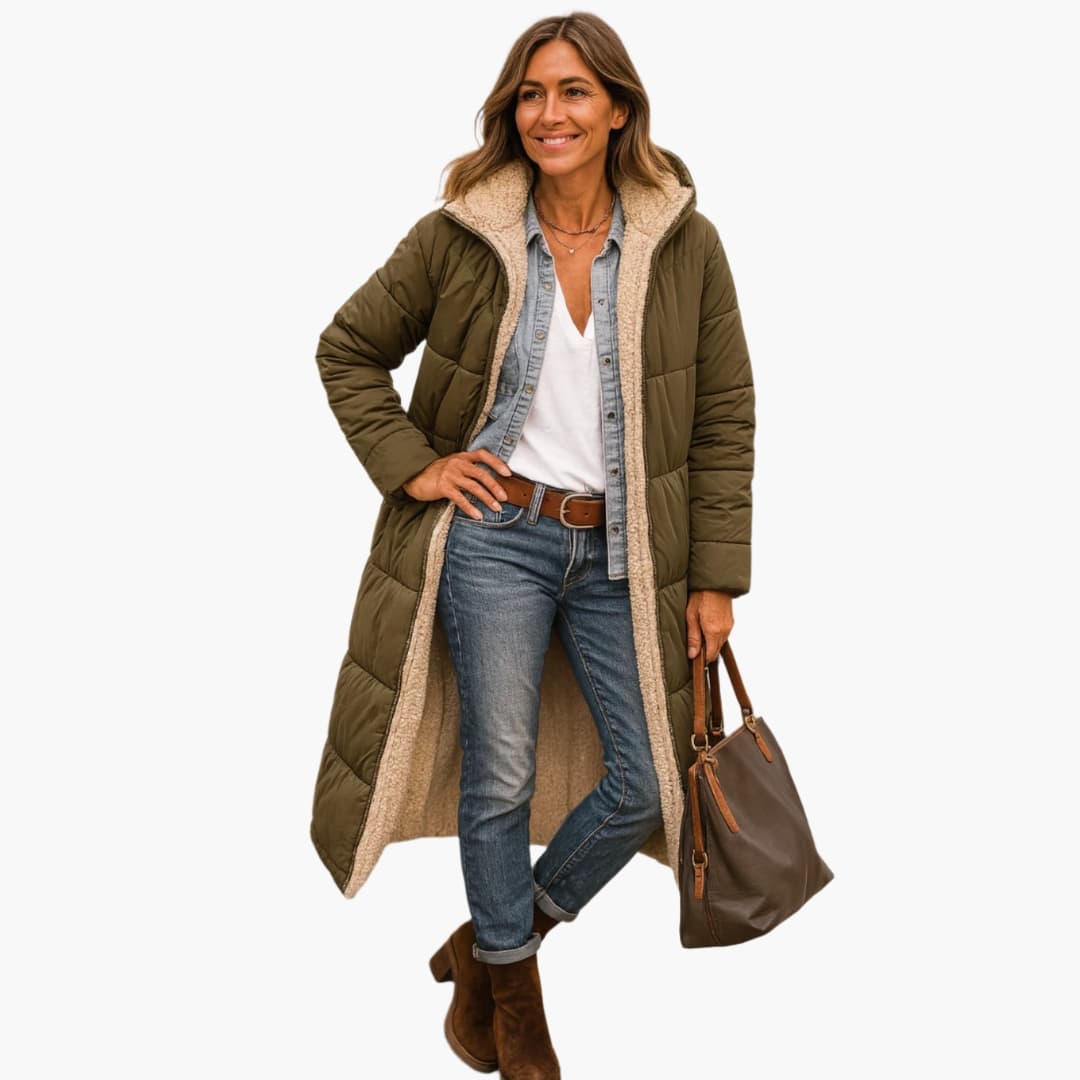 Warm Padded Parka Coat for Women