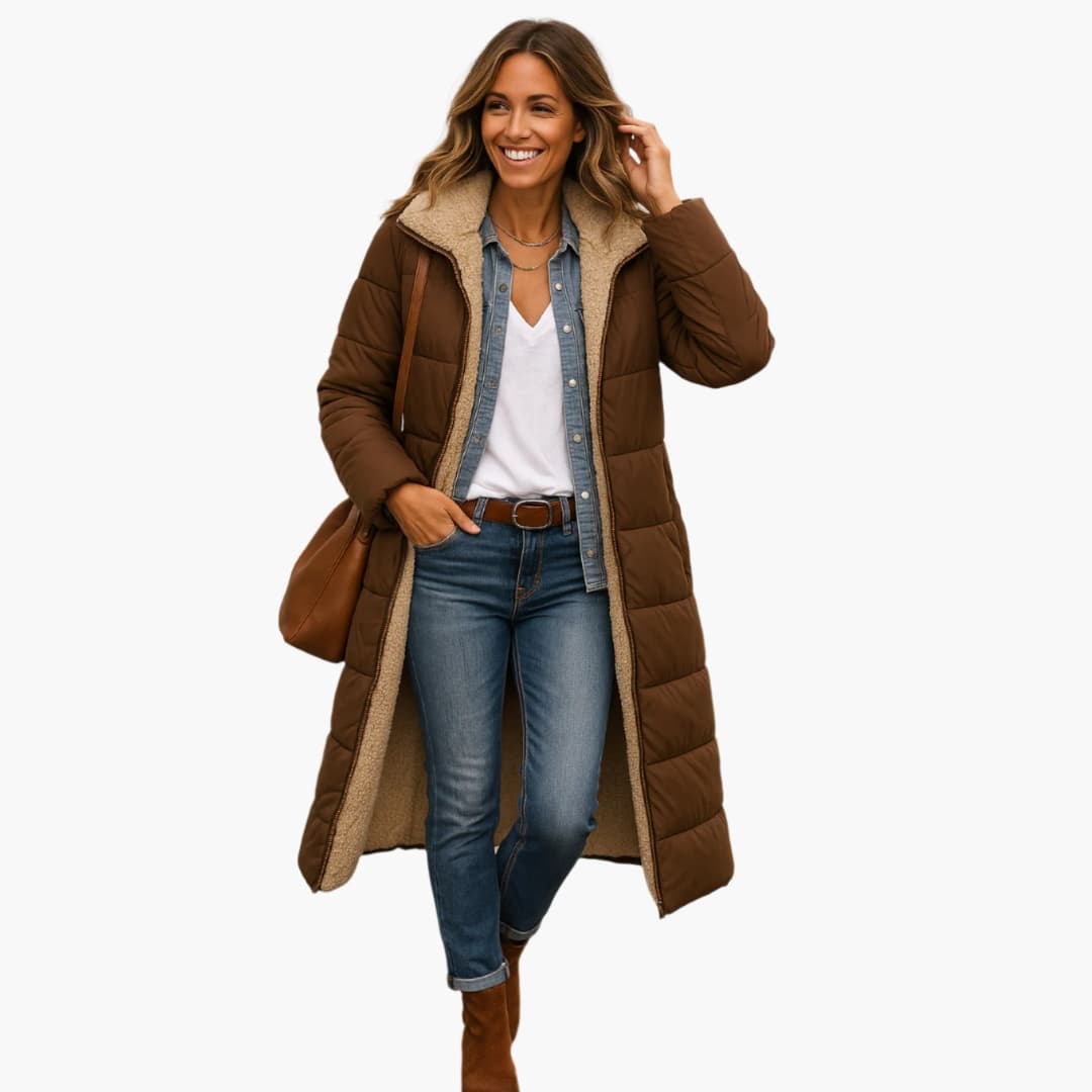 Warm Padded Parka Jacket for Women with Hood