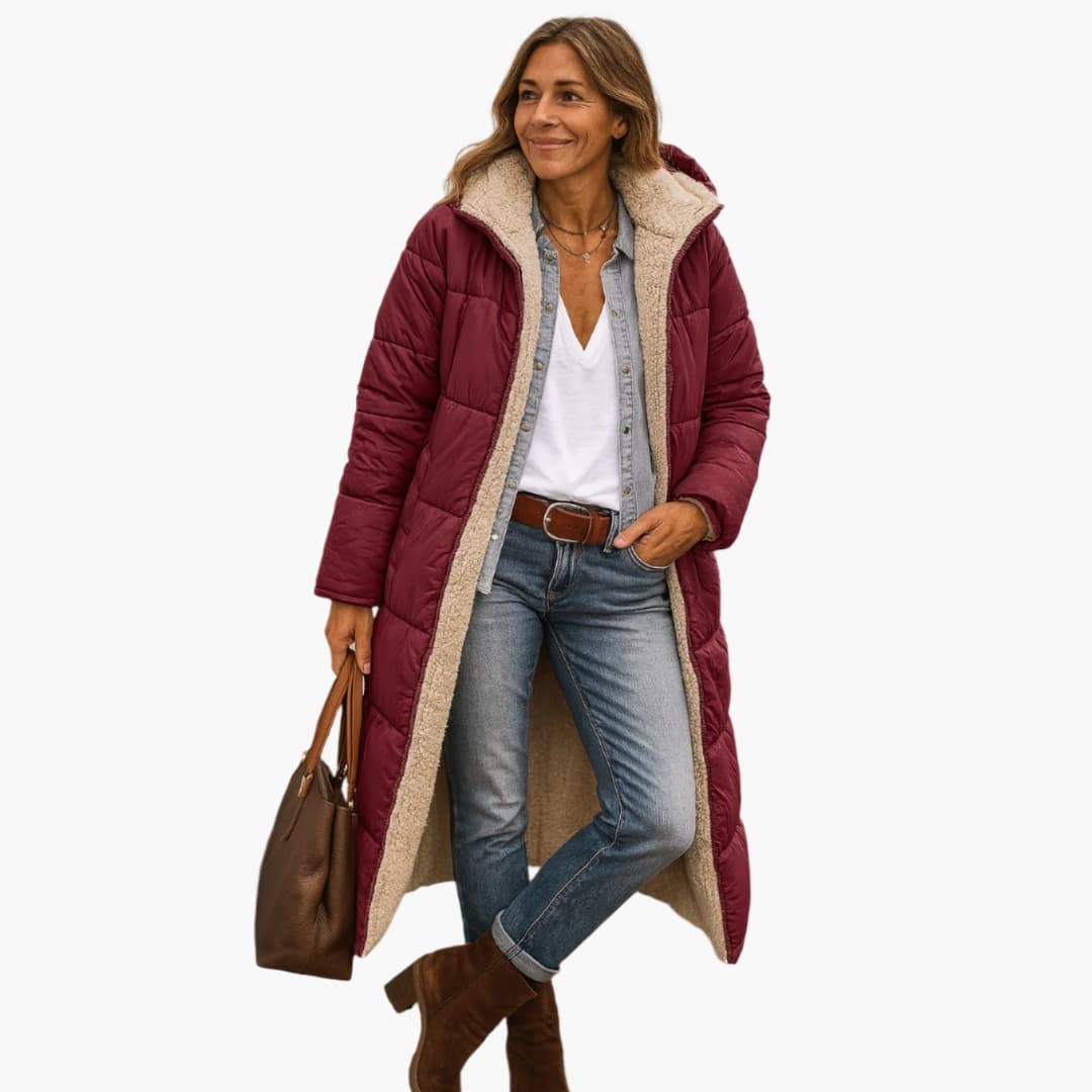 Warm Padded Parka Jacket for Women with Hood