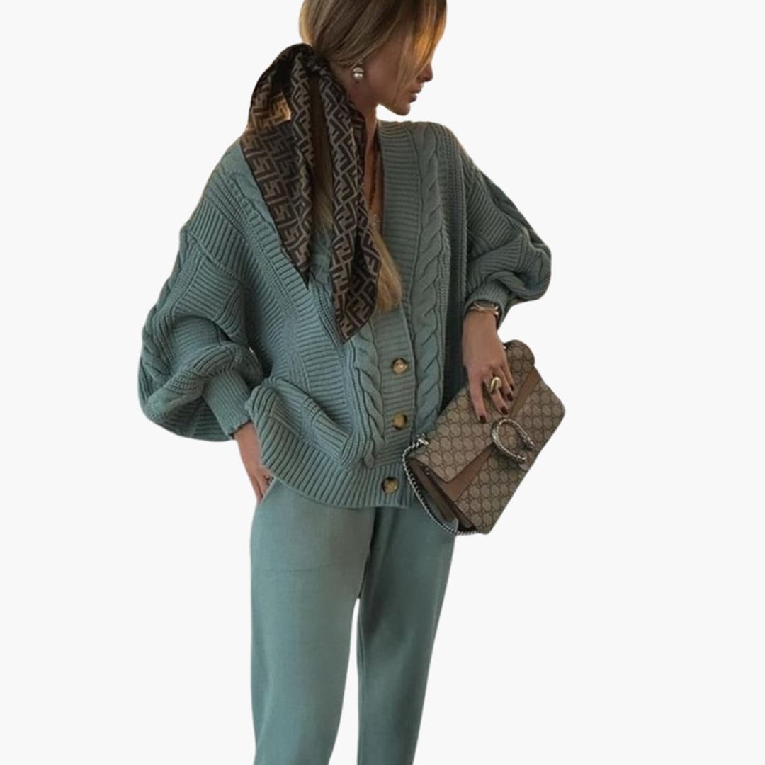 Ladies Soft Sweater Set with Cardigan
