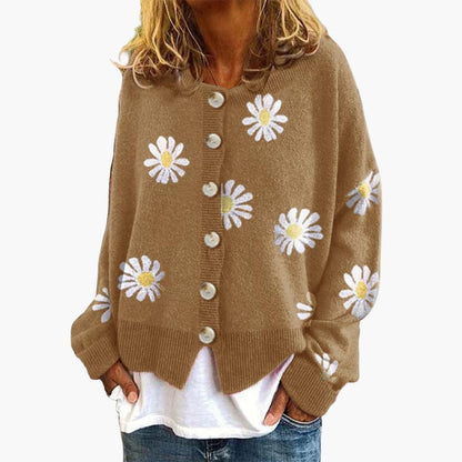Ladies' Open Front Button Sweater - Olytrend