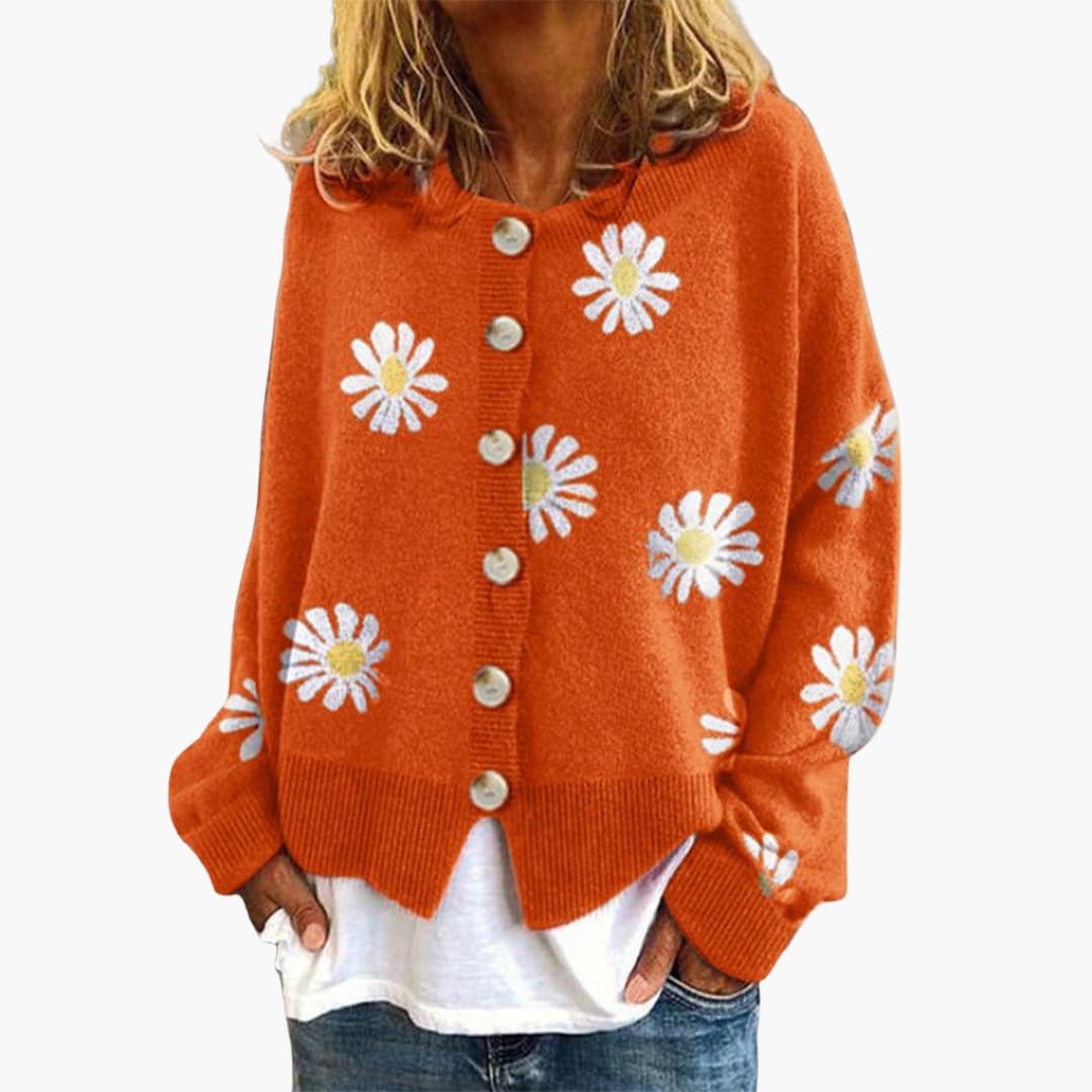 Ladies' Open Front Button Sweater