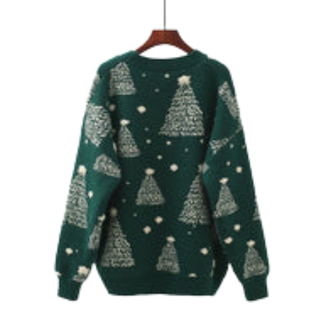 Soft Women's Sweater with Crew Neck and Patterned Style