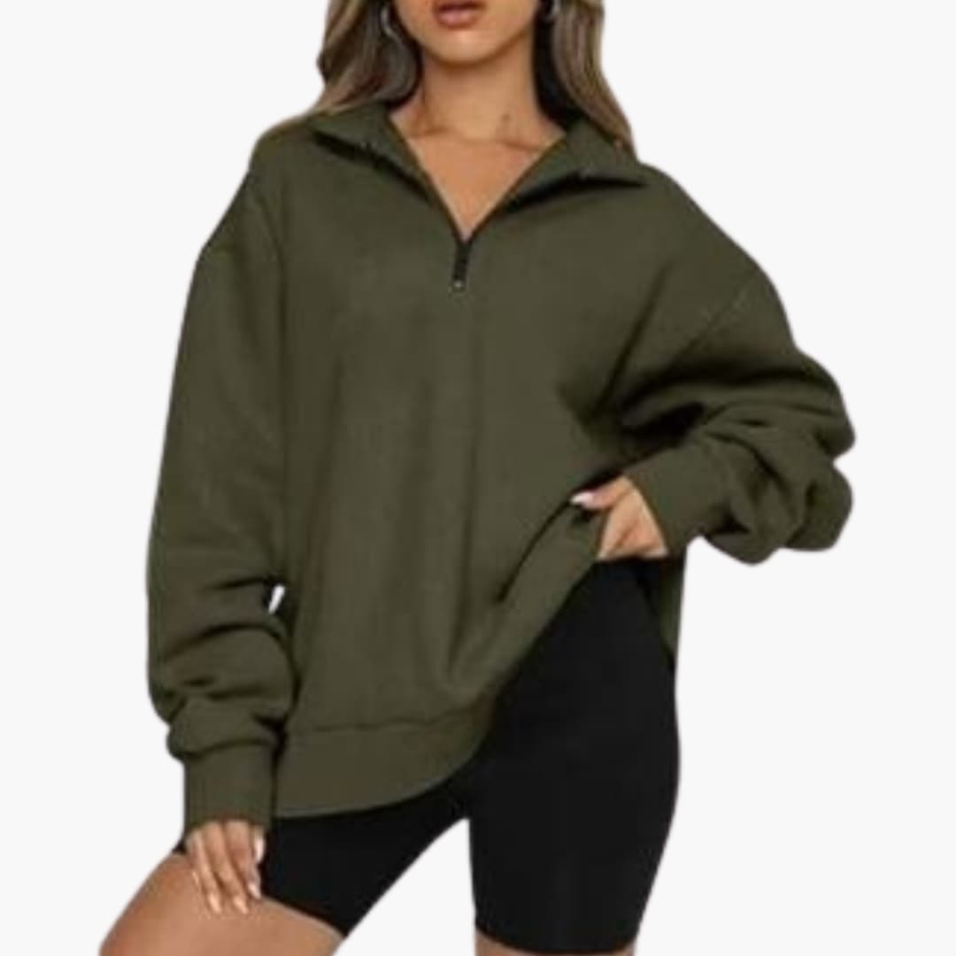 Ladies Soft Half Zip Pullover Sweater
