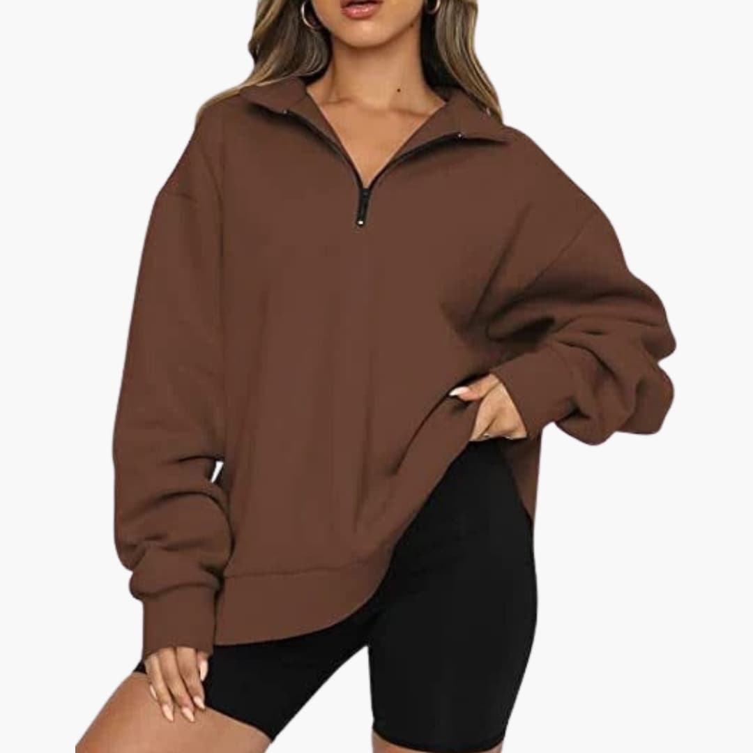 Ladies Soft Half Zip Pullover Sweater