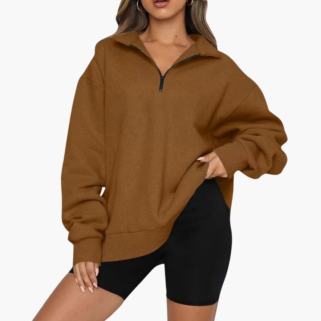 Ladies Soft Half Zip Pullover Sweater