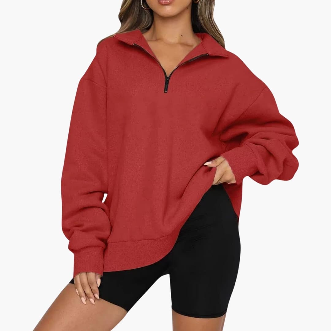Ladies Soft Half Zip Pullover Sweater