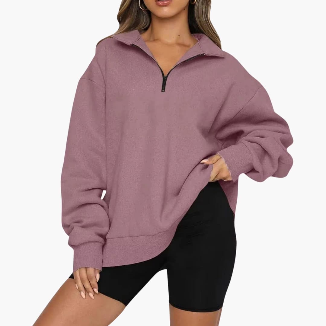 Ladies Soft Half Zip Pullover Sweater