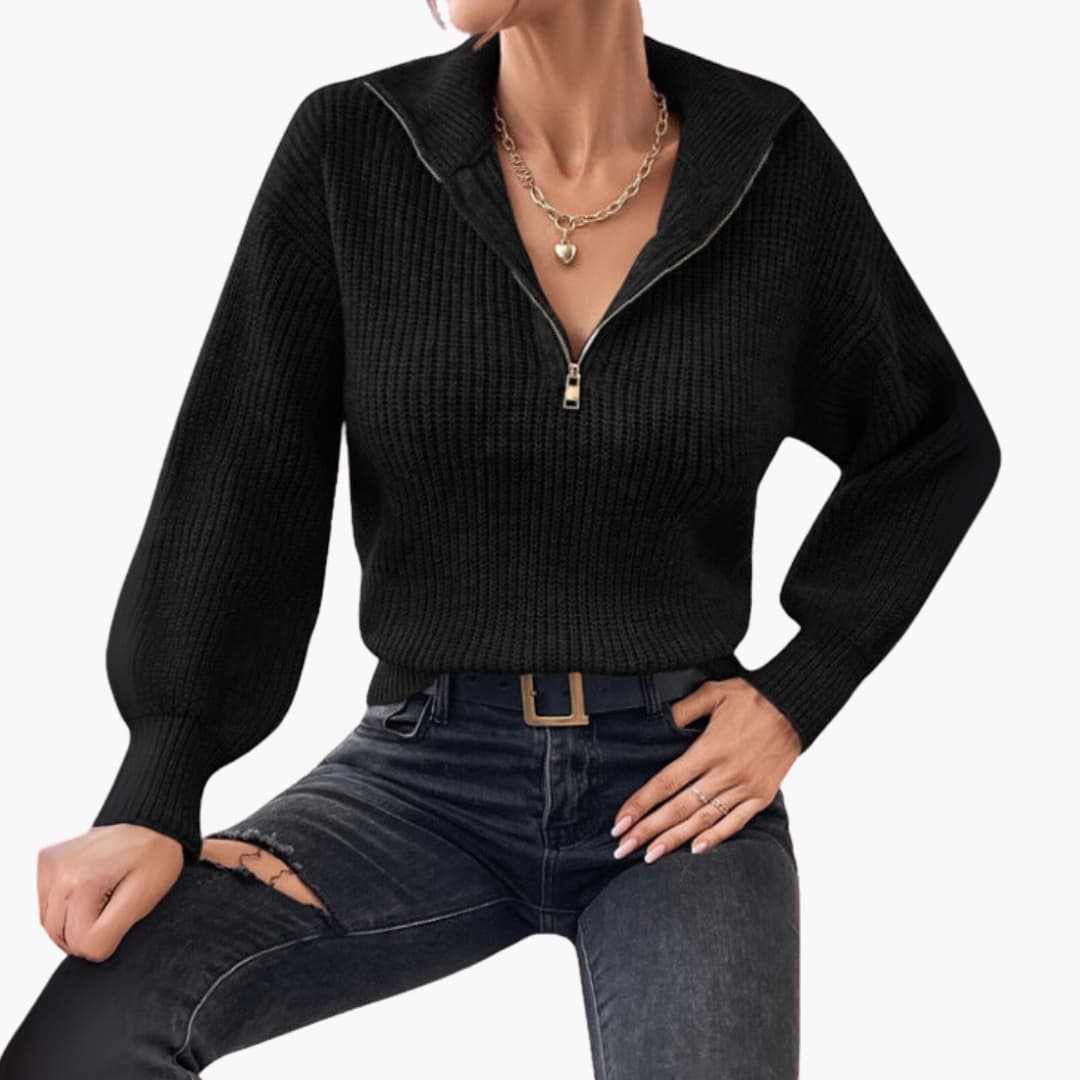 Soft Women's Crew Neck Ribbed Sweater