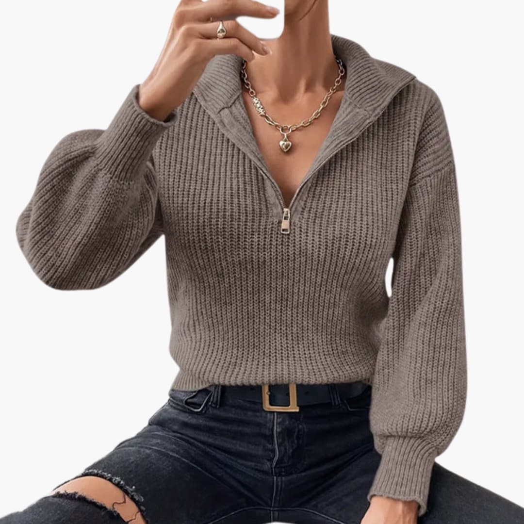 Soft Women's Crew Neck Ribbed Sweater
