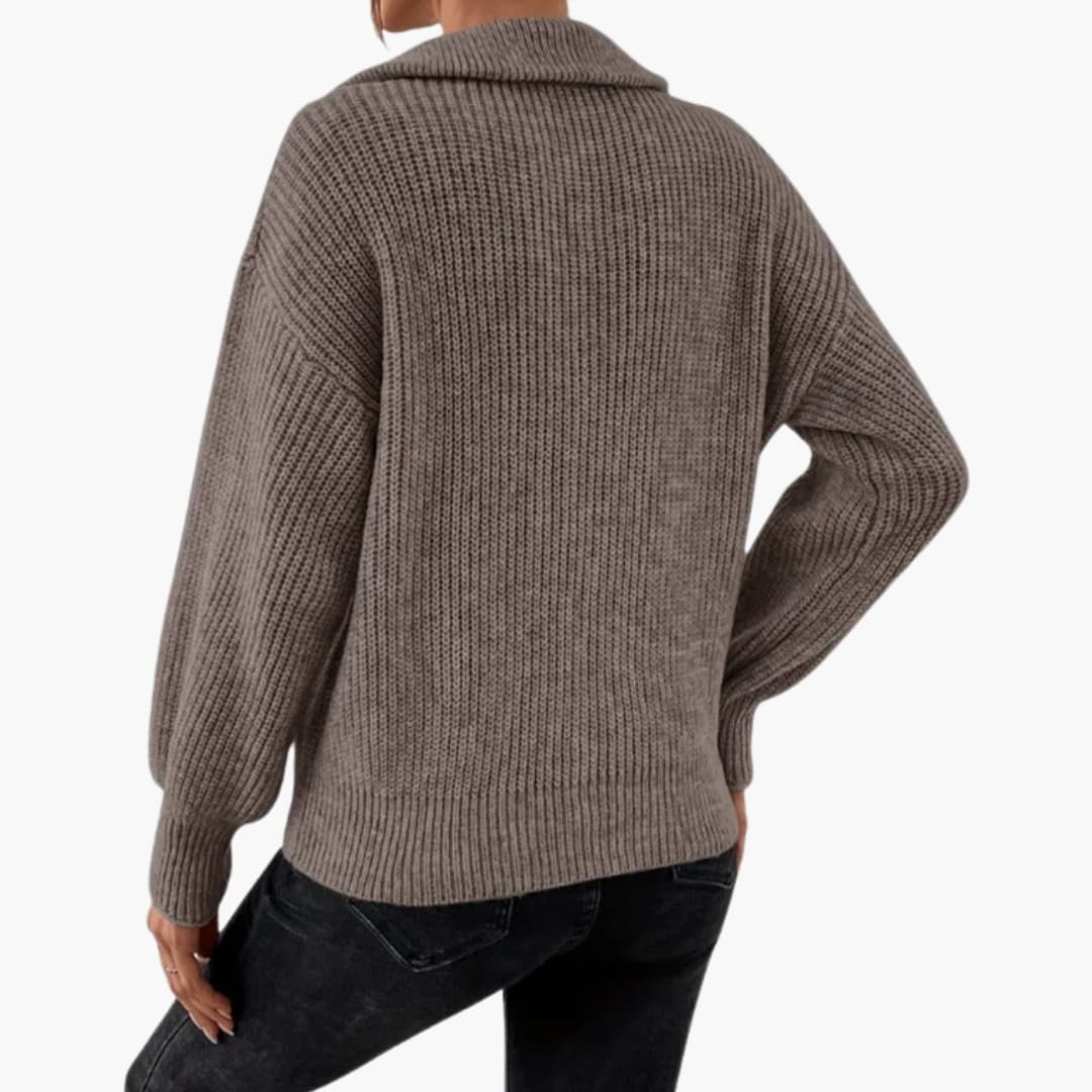 Soft Women's Crew Neck Ribbed Sweater