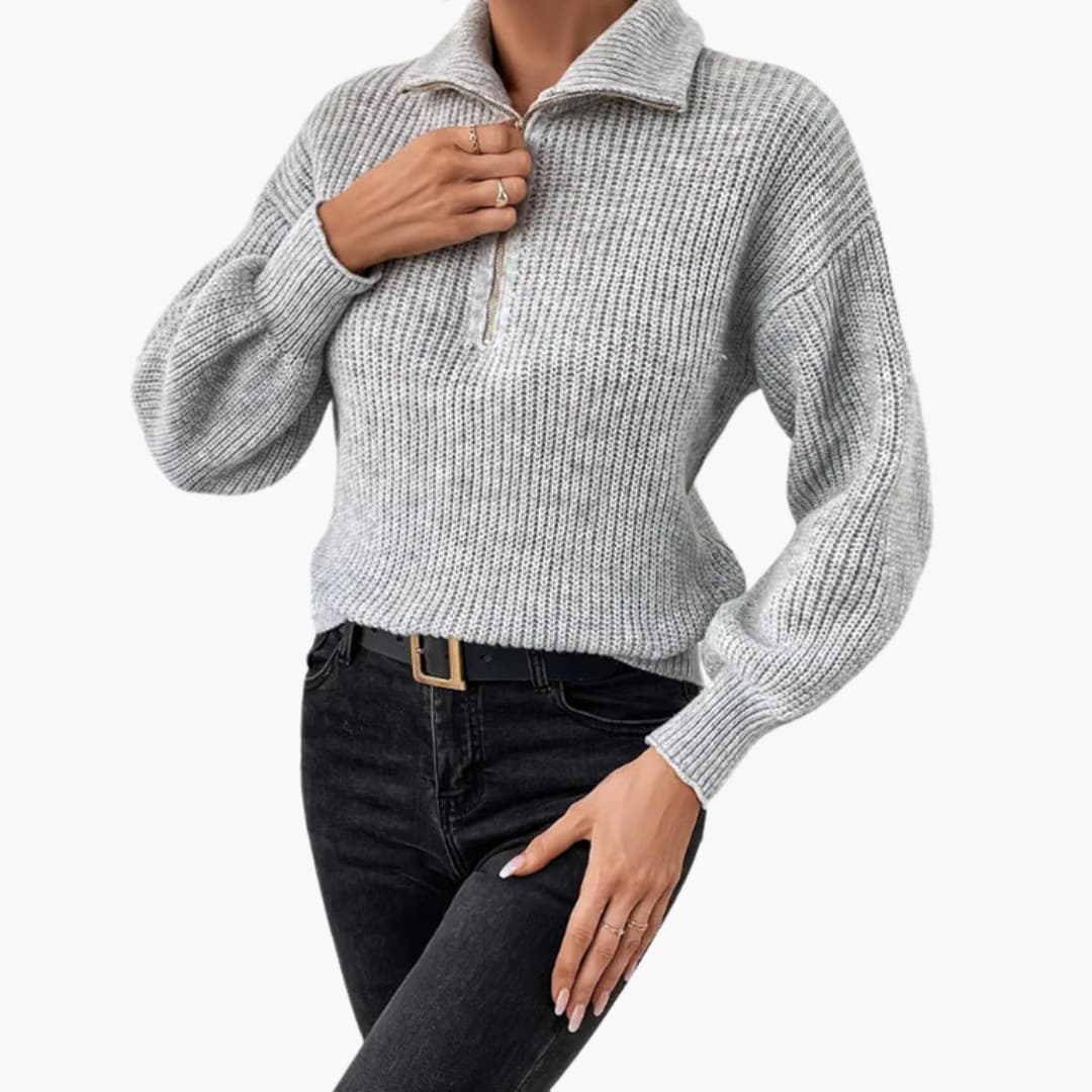 Soft Women's Crew Neck Ribbed Sweater