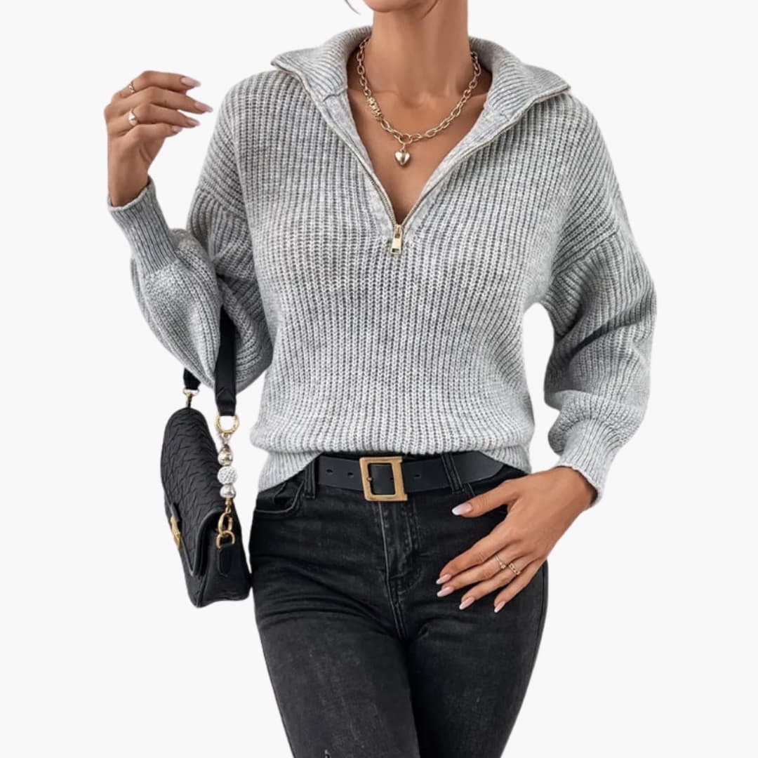 Soft Women's Crew Neck Ribbed Sweater