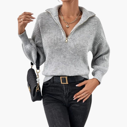 Soft Women's Crew Neck Ribbed Sweater