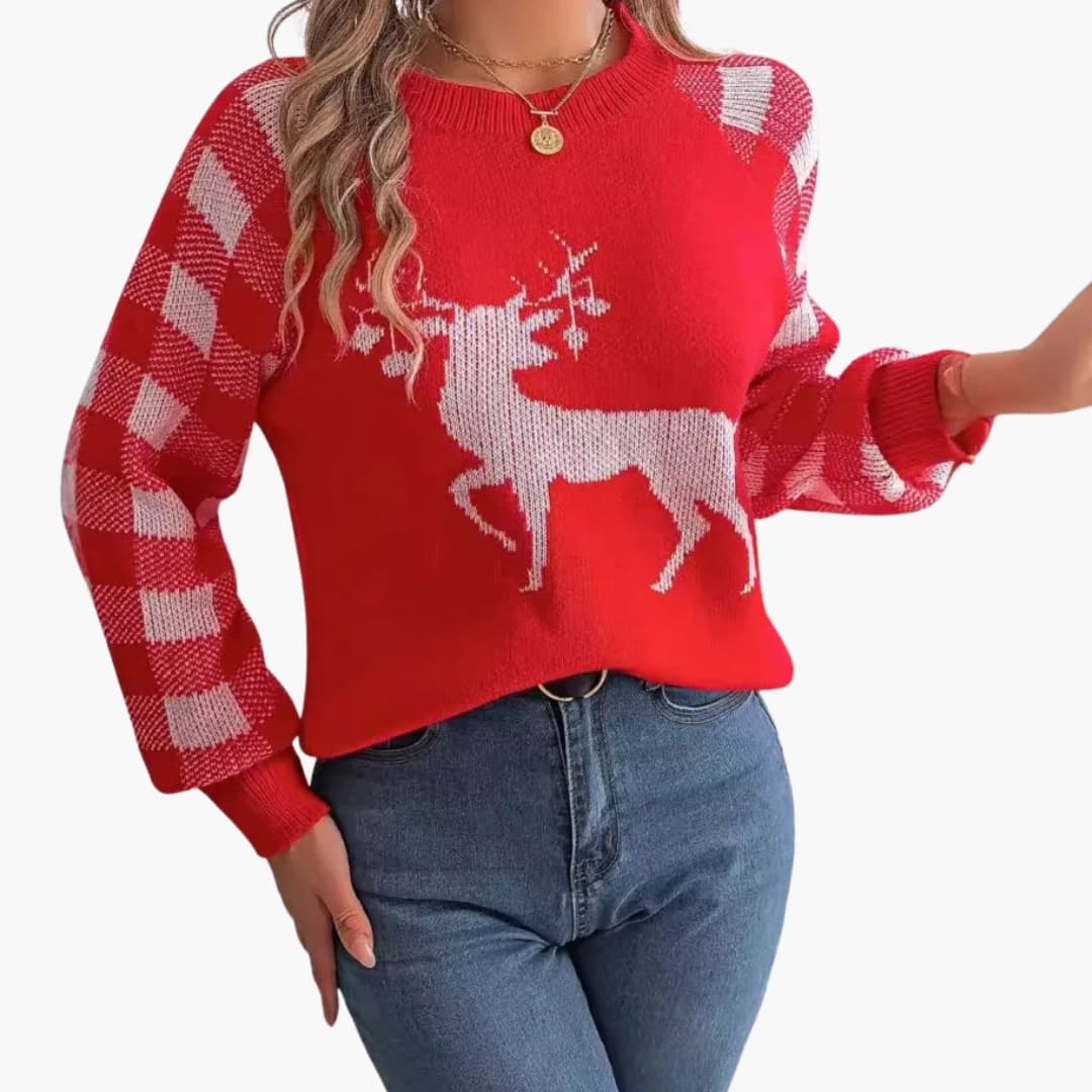 Cozy Women's Crew Neck Winter Sweater - Olytrend