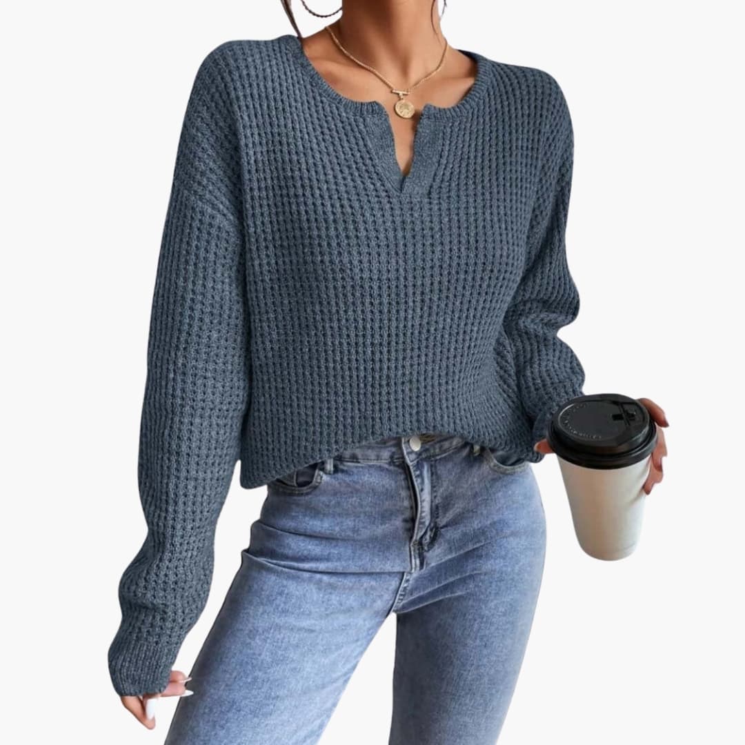Ladies' Soft Crew Neck Pullover Sweater - Olytrend
