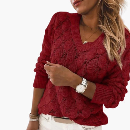 Soft Women's V Neck Cable Knit Sweater