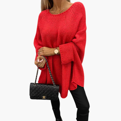 Comfortable Women's Loose Fit Crew Neck Sweater