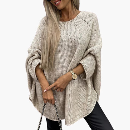 Comfortable Women's Loose Fit Crew Neck Sweater - Olytrend