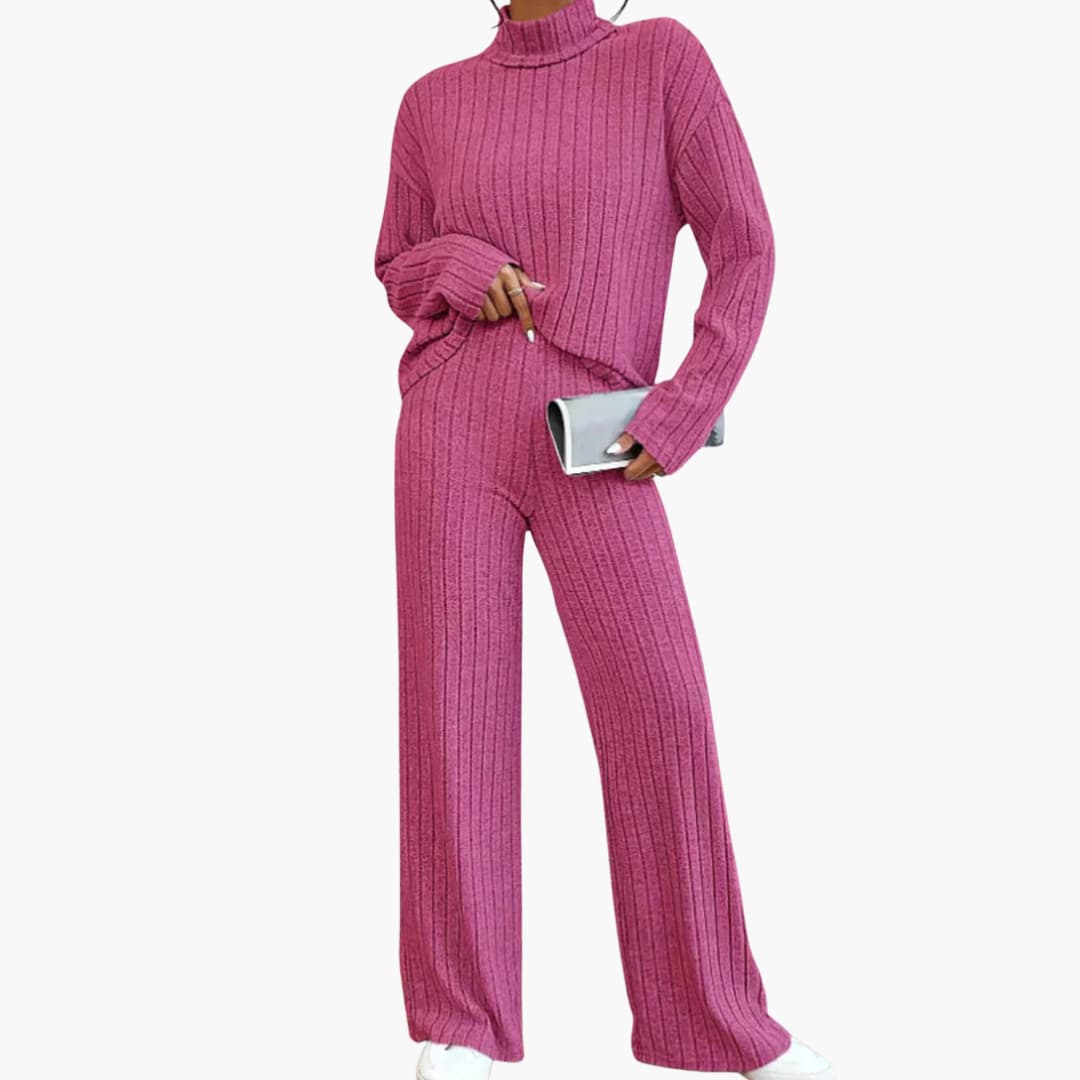 Comfortable Women's Cable Knit Sweater Pants Set