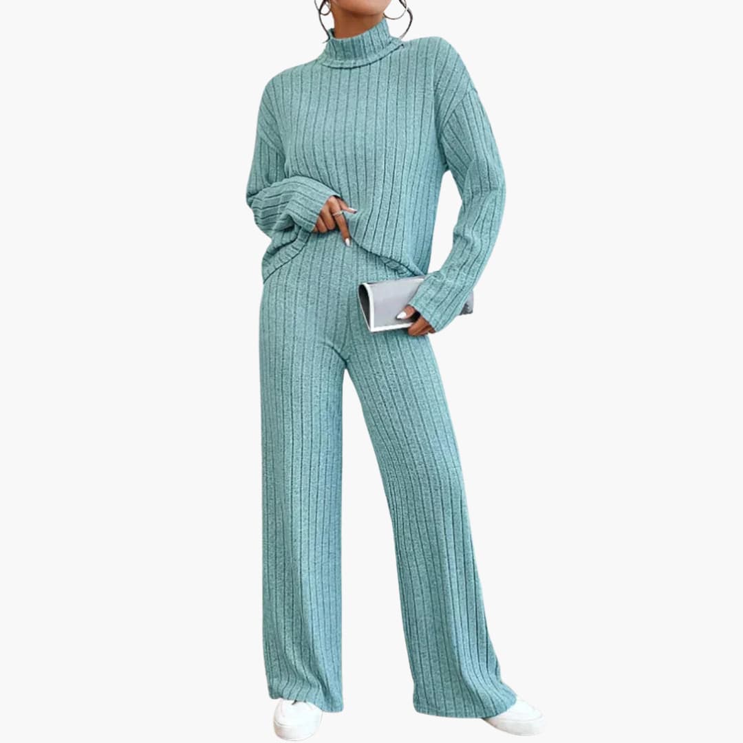 Comfortable Women's Cable Knit Sweater Pants Set