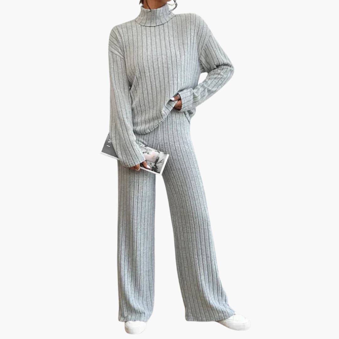 Comfortable Women's Cable Knit Sweater Pants Set