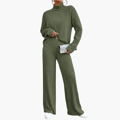 Comfortable Women's Cable Knit Sweater Pants Set