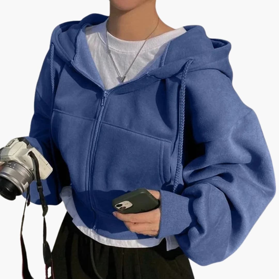 Ladies' Fleece Zip Up Hooded Sweatshirt - Olytrend