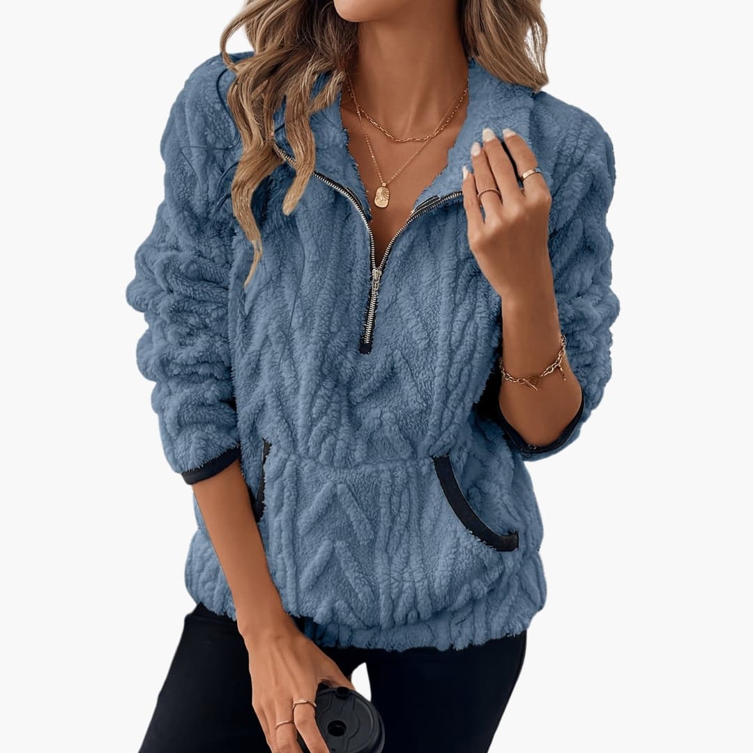 Soft Women's Fleece Hoodie with Pockets - Olytrend