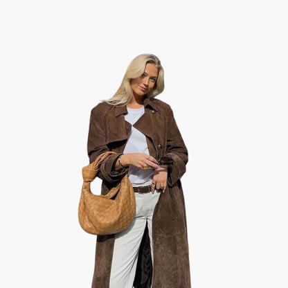 Classic Double Breasted Ladies Coat with Belt