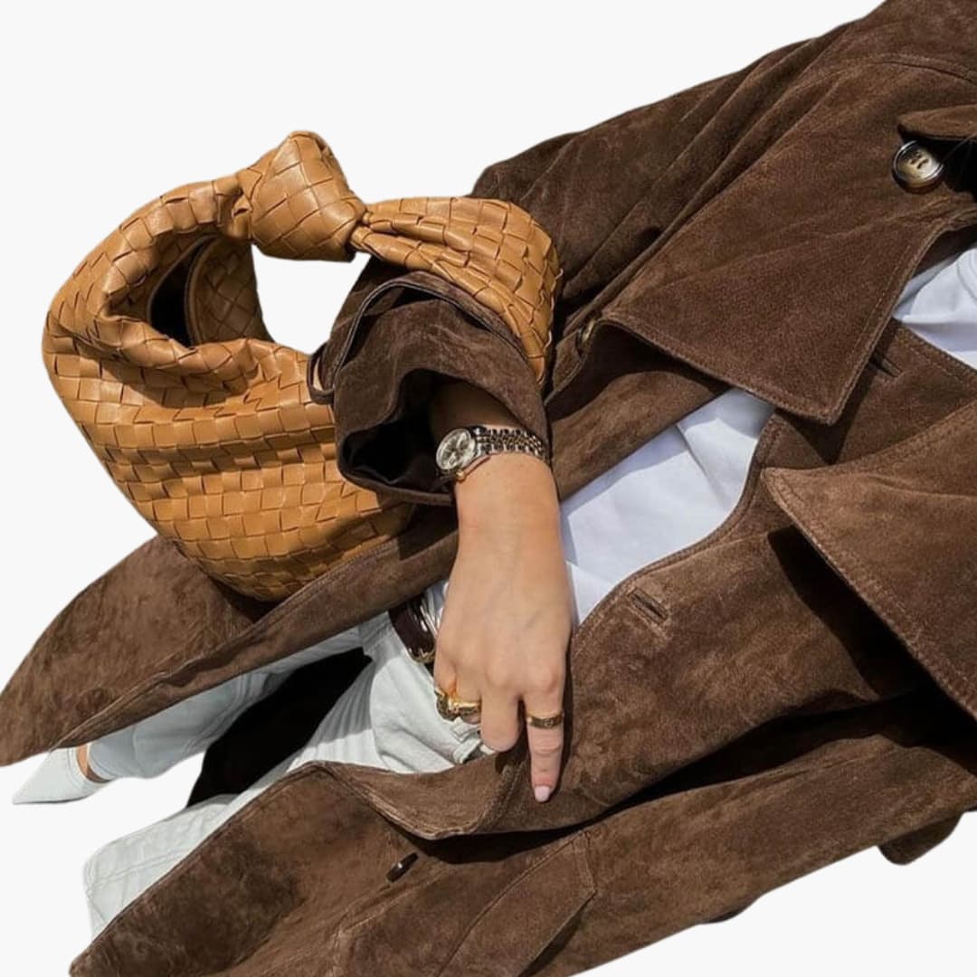 Classic Double Breasted Ladies Coat with Belt