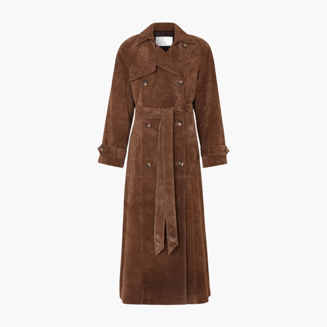 Classic Double Breasted Ladies Coat with Belt - Olytrend