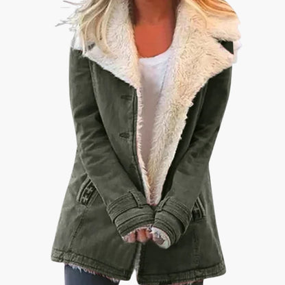 Warm Women's Parka Jacket with Zip Up Hood