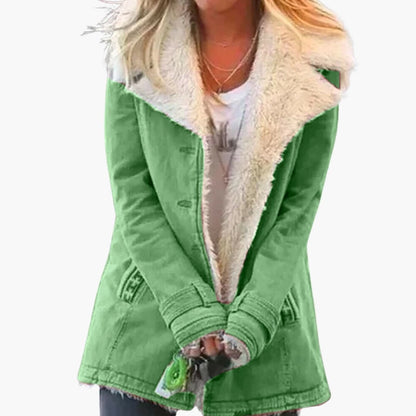 Warm Women's Parka Jacket with Zip Up Hood